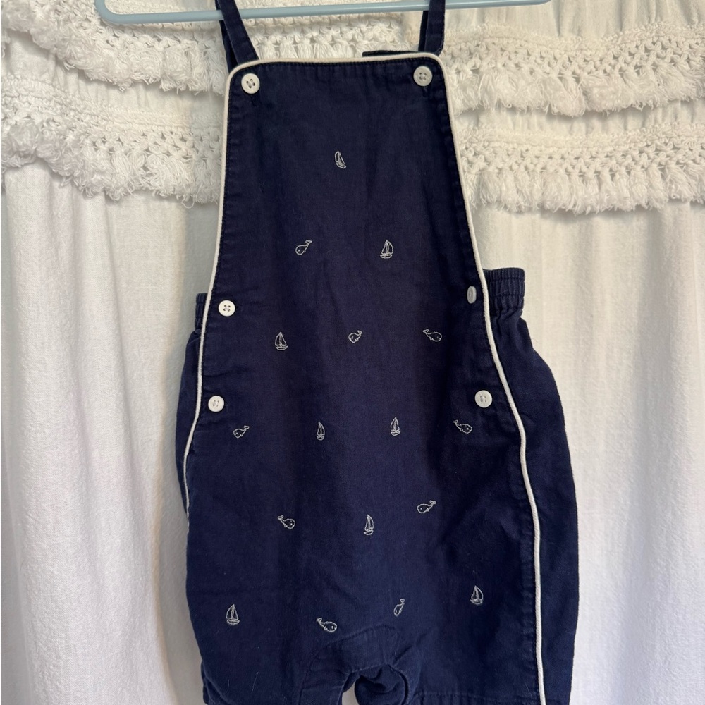 Janie and Jack Navy Nautical Overalls
